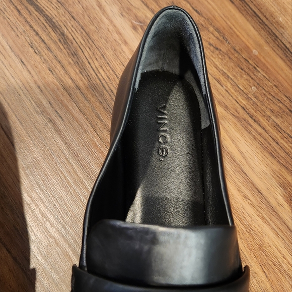 Women's Vince Davis Black Leather Slip-On Loafers size 7.5 - Picture 4 of 11